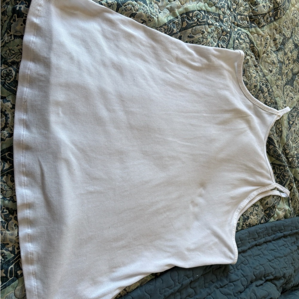 White Ribbed Tank Top - Picture 3 of 3